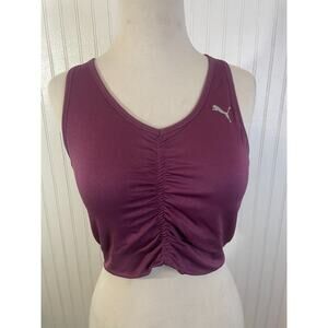 Puma Burgundy Athletic Sports Cropped Tank Top Size Large